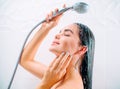 Beauty model girl taking shower Royalty Free Stock Photo