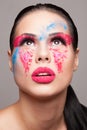 Beauty shot of faceart visage Royalty Free Stock Photo