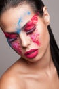 Beauty shot of faceart visage Royalty Free Stock Photo