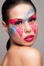 Beauty shot of faceart visage Royalty Free Stock Photo