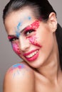 Beauty shot of faceart visage Royalty Free Stock Photo