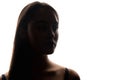 Beauty silhouette backlight portrait woman face Royalty Free Stock Photo