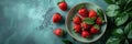 strawberries on a plate and table, emphasizing their freshness and vibrancy