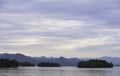 The beauty of the sky and the water at Kaeng Krachan Dam ,Phetchaburi in Thailand Royalty Free Stock Photo