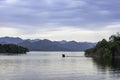 The beauty of the sky and the water at Kaeng Krachan Dam ,Phetchaburi in Thailand Royalty Free Stock Photo