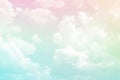 Beauty soft abstract pastel gradient with fluffy clouds on sky. multi color rainbow image. magic colorful pink green pink and yell