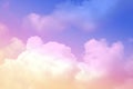 beauty soft vivid contrast with fluffy clouds on sky. multi color rainbow image