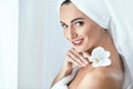 Beauty Spa Salon. Woman In Towel After Body Skin Care Royalty Free Stock Photo