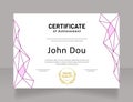 Beauty specialist achievement certificate design template