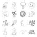 Beauty, sport, transport and other web icon in outline style. finance, space, weapons icons in set collection.