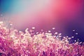 beauty of spring to life with bright and vivid illustration of a blooming field. Abstract representation of white purple Royalty Free Stock Photo