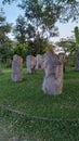 The beauty of standing stones in the km 429 rest area semarang central java