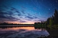 beauty of star-filled sky over a secluded lake