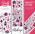 Beauty store and makeup products for women vector Royalty Free Stock Photo