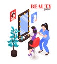 Beauty Stylist Isometric Composition