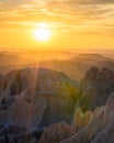 Sunset over the Badlands of South Dakota Royalty Free Stock Photo