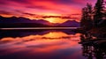 beauty sunset lake Royalty Free Stock Photo