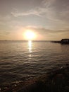 The beauty of the sunset at Pandan Beach, Sibolga