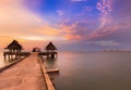 Beauty of after sunset sky over walking way Royalty Free Stock Photo