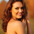 Beauty Sunshine Girl Portrait. Royalty Free Stock Photo