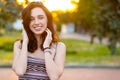 Beauty Sunshine Girl Portrait. Happy Woman Smiling Royalty Free Stock Photo