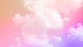 beauty sweet pastel soft pink with fluffy clouds on sky. multi color rainbow image. abstract fantasy growing light