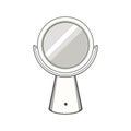 beauty table mirror cartoon vector illustration