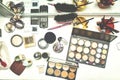 Beauty table with various cosmetics for make-up