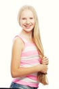 Beauty teen girl. Healthy long hair. Royalty Free Stock Photo