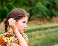 Beauty teen girl on nature Royalty Free Stock Photo