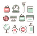 Beauty Tools and Means Minimalistic Illustrations