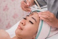 Beauty treatment using radio frequency equipment Royalty Free Stock Photo