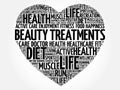 Beauty Treatments heart word cloud Royalty Free Stock Photo