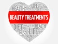 Beauty Treatments heart word cloud Royalty Free Stock Photo