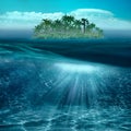 Beauty tropical island in the blue ocean