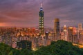 Beauty twilight Taiwan central business downtown night view Royalty Free Stock Photo