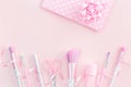 Beauty unicorn makeup brushes with pink gift