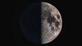 The beauty of the universe: Wonderful super detailed first quarter Moon Royalty Free Stock Photo