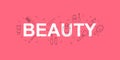Beauty vector banner. Word with line icon. Vector background