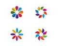 Beauty Vector colorfull flowers design logo Template icon