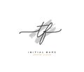 TF Beauty vector initial logo, handwriting logo of initial signature, wedding, fashion, jewerly, boutique, floral and botanical w