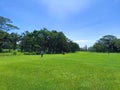 the beauty of the view of the golf course Royalty Free Stock Photo