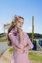 Beauty vintage teen Girl posing Outdoors Royalty Free Stock Photo