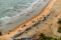 Beauty Wagh Tiger Arambol beach aerial view landscape, Goa state in India. View from Mount Arambol Royalty Free Stock Photo