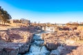 Beauty of water falls nature in Sioux Falls, South Dakota, USA Royalty Free Stock Photo