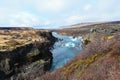 Beauty waterfall Hraunfossar on the Iceland