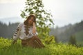 Beauty wearing Romanian blouse called ie Royalty Free Stock Photo