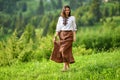 Beauty wearing Romanian blouse called ie Royalty Free Stock Photo