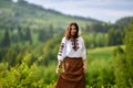 Beauty wearing Romanian blouse called ie Royalty Free Stock Photo