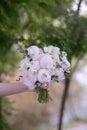 Beauty wedding bouquet made from light pink peonies. Wedding floristic Royalty Free Stock Photo